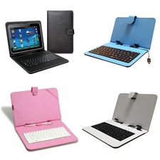 7" Tablet Keyboard & Folding Leather Protective Case, Cable & Adapter (SC-107KB)
