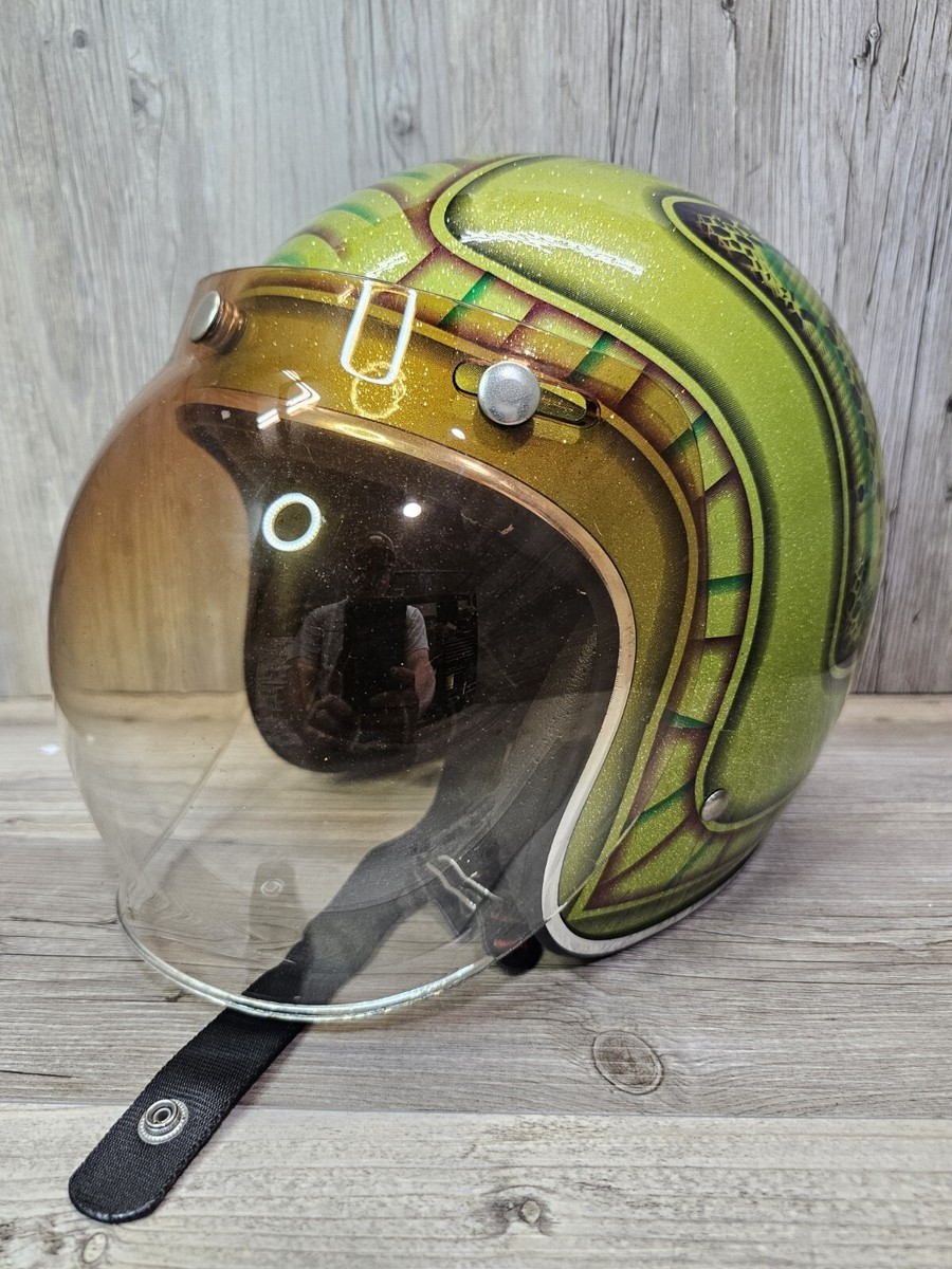 bell custom 500 rsd check it open face helmet Bell Custom 500 Skratch Painted Size Small Open Face Helmet With Face  Sheild