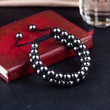 Natural Hematite Beads Bracelet Healing Crystal Stone Beads Bracelet Protection