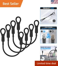 Sturdy Loop End Cable Wire Rope with Aluminum Crimp Sleeve - 4-Pack 12-Inch