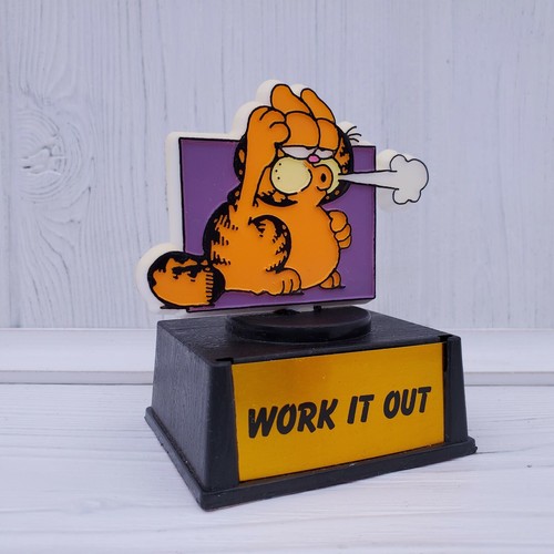 Vintage Aviva Garfield The Cat Work It Out Trophy Award #3 - Picture 3 of 6