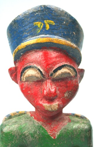 Art Africain - Ancien Colon Baoulé - Uniforme et Casquette - Couleurs du Brésil - Picture 2 of 10