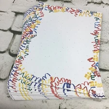 Gartner Studios Party Theme Stationary Confetti Streamers Lot Of 65 Sheets Paper