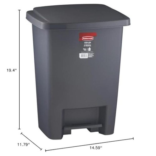 Cubo de basura Step-On 8,25 galones funcionamiento sin pies gris cubo de basura fácil limpieza nuevo - Imagen 4 de 5