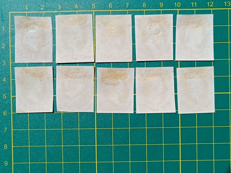 US Stamps,War Dept.,#O83P3-O93P3 Official Trial Color PROOF on India,set of 10 - Image 4 of 4