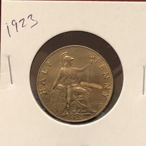 1923 Great Britain 1 2 Half Penny Sharp Fully Lustrous Scarce In Unc Ebay