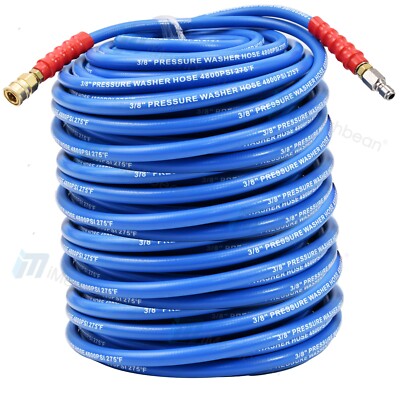 30/50/100/150ft Hot Water Pressure Washer Hose 3/8'' 4800 psi One-Steel Braid