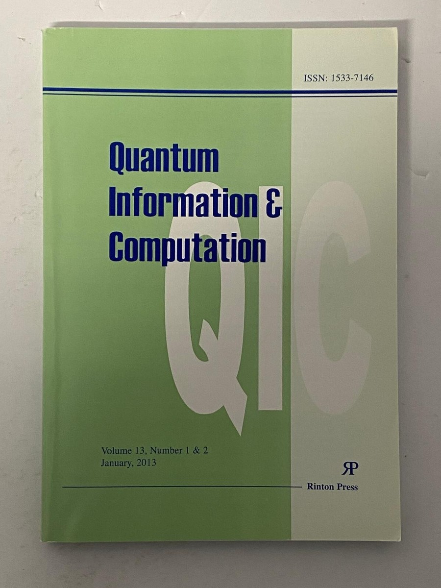 Quantum Information & Computation, Volume 13, Number 1-6 | eBay