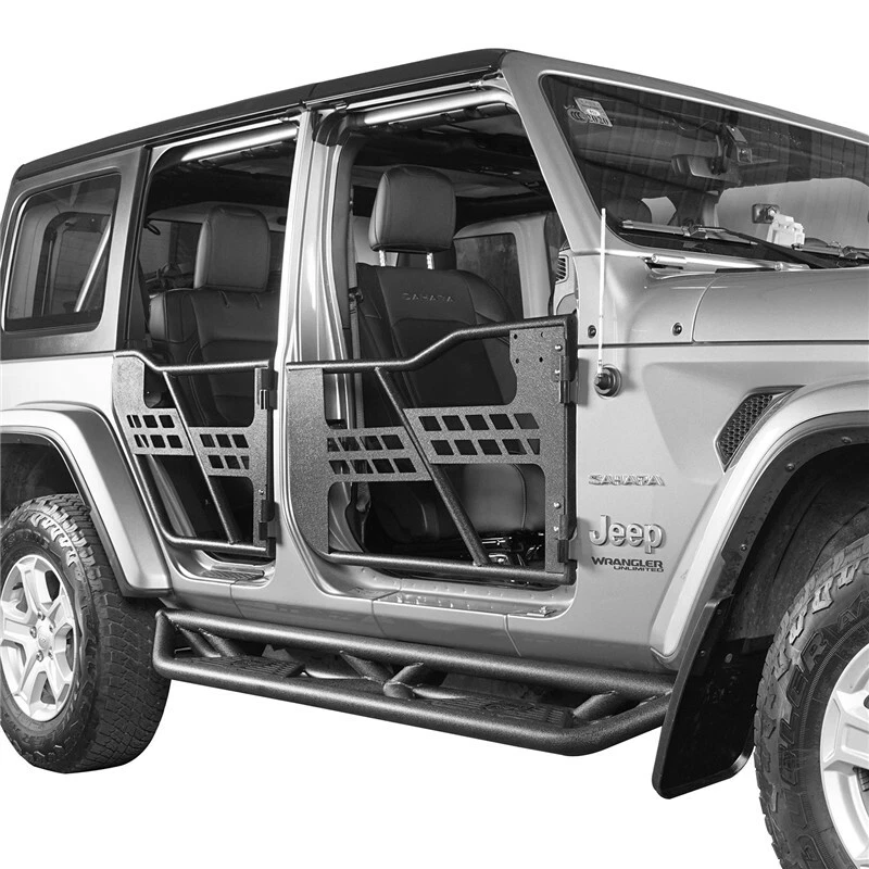 4 peças protetores de porta tubulares quadros tubulares para Jeep Wrangler JL JT 2018-2025 4 portas  - Imagem 2 de 4