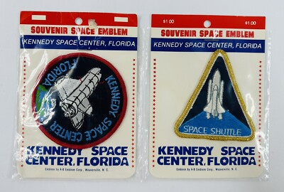 2 Vintage Kennedy Space Center Patches NASA Space Shuttle NOS A-B Emblem Sealed