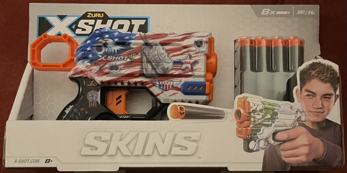 Zuru X Shot Skins USA Defense Force American Flag 8 Foam Dart