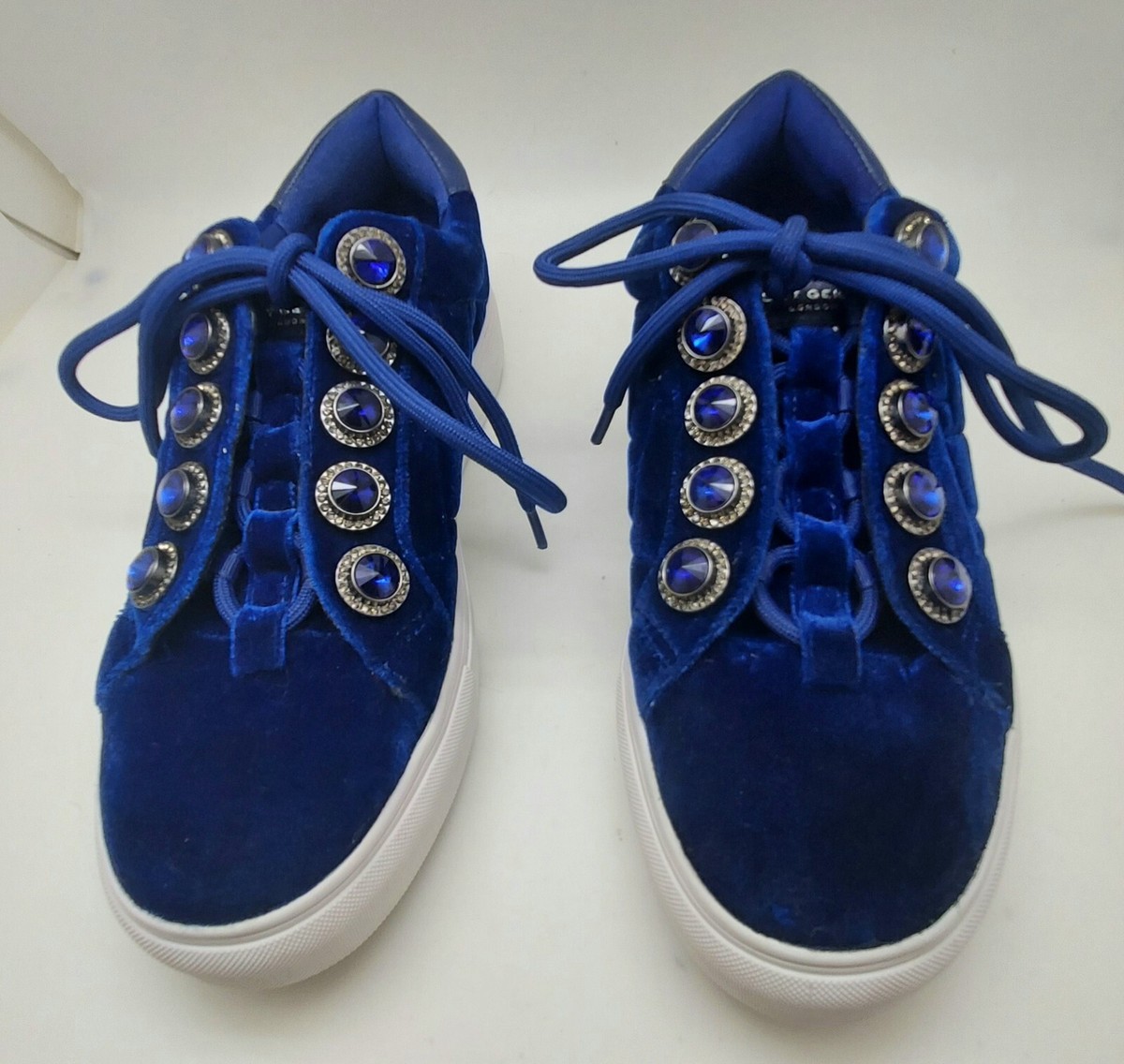 Womens Kurt Geiger London Liviah sneakers blue velevet size