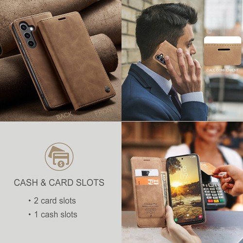 CaseMe Magnetic Wallet Card Leather Case For Samsung S25 S24 S23 S22 S21 S20+ - Picture 40 of 73