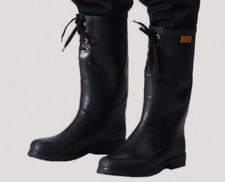 STIVALI gomma Polizia Locale neri con occhielli e stringhe