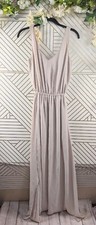 Show Me Your MuMu Kendall Maxi Dress Dusty Pink Chiffon V Neck Slit Size XS