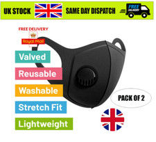 Face Protective Covering Washable Black Adult Unisex PACK OF 3