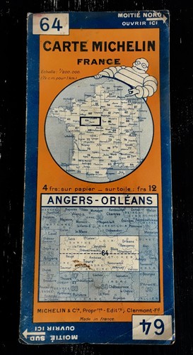 Carte Michelin N°76 - Aurillac Saint-Étienne - édition 1953 - Très Bon état