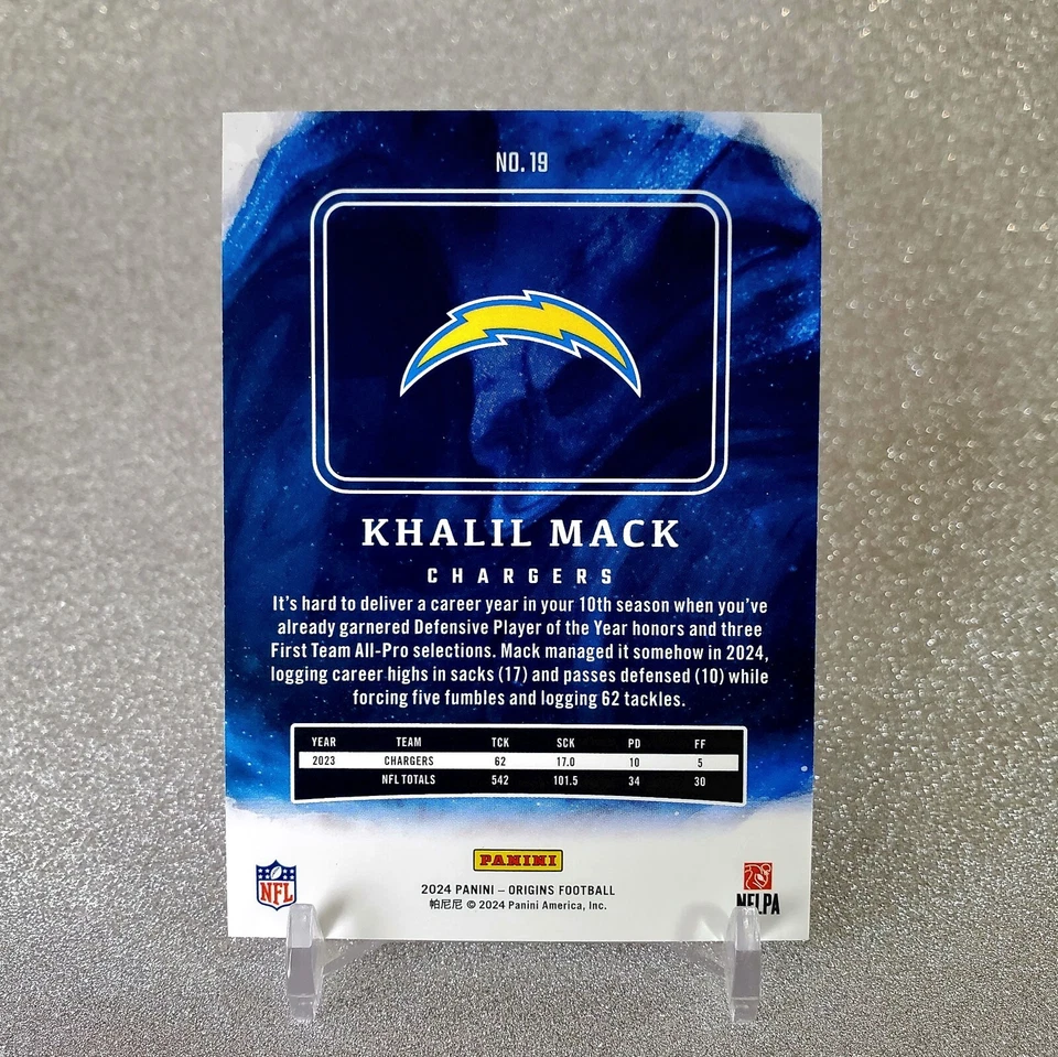2024 Panini Origins Khalil Mack Red Parallel 076/149 Chargers Linebacker ⚡️⚡️ - Image 2 of 2