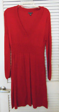Women's New Directions Red Sweater Dress SZ MED LONG SLEEVE