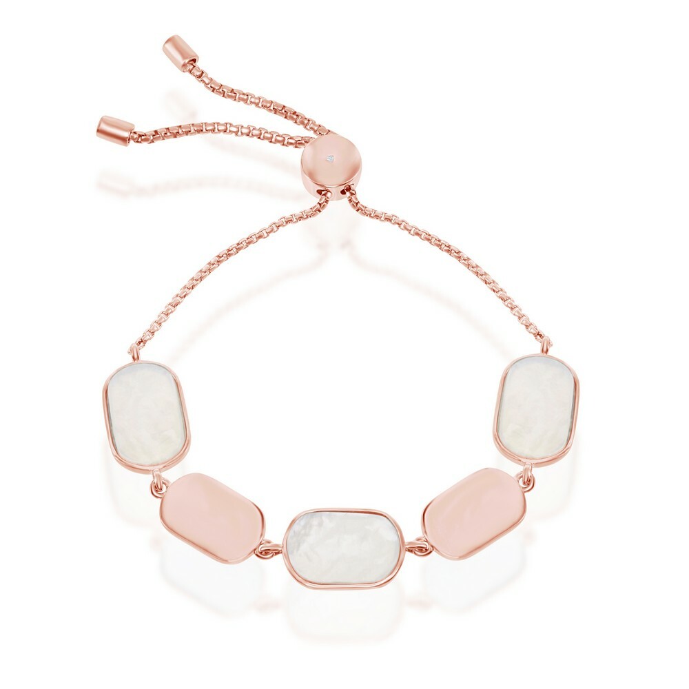 Женский браслет из стерлингового серебра MOP Bolo с полированным покрытием из розового золота 18890₽