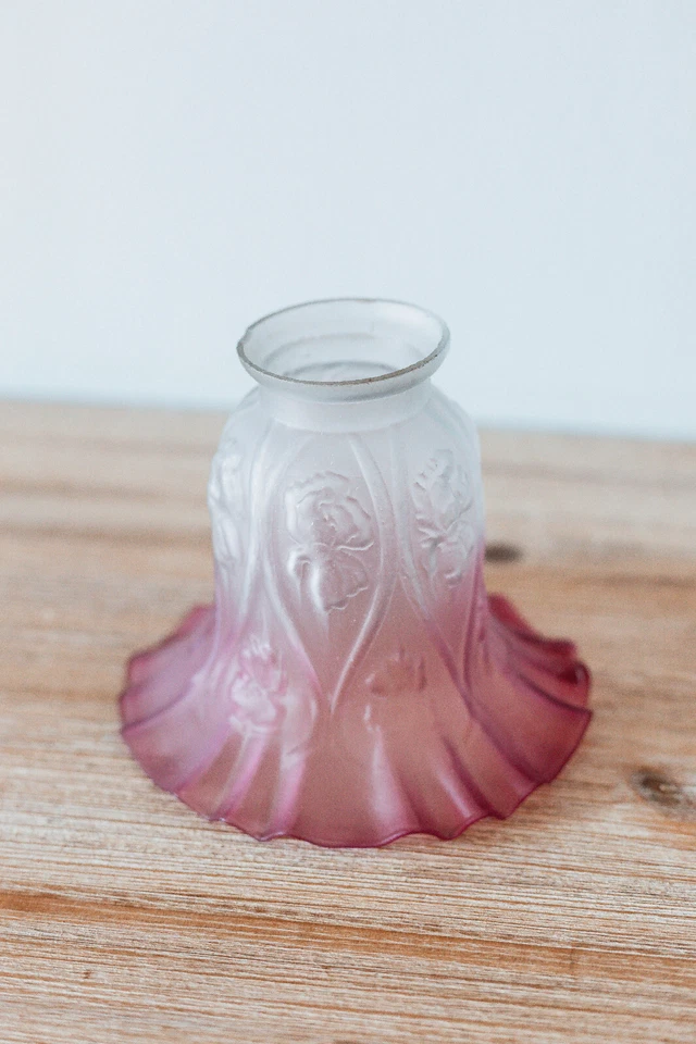 Abat-Jour Tulipe en Verre de Rechange pour Lampe Bord Rose - Photo 4/4