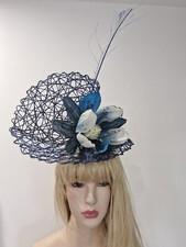 Fascinator millinery hat races wedding costume Navy SALE SALE SALE