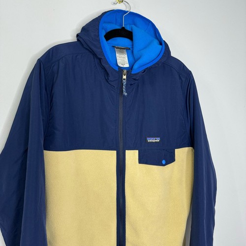 Patagonia Synchilla Snap T Full Zip Felpa con Cappuccio Giacca Pile Blu Panna Uomo XL - Foto 2 di 13