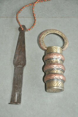 Vintage Eisen Zylindrisch Brass&copper Tailliert Gravierte Handgefertigter Strip