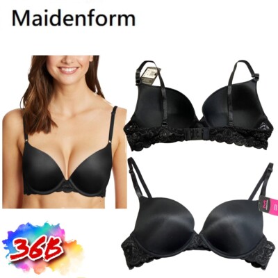 NWT Maidenform 36B Self Expression Convertible Push-Up Shaping Bra 5809 Black