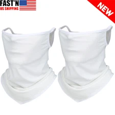 2x Neck Gaiter with Loops Ear Bandana Face Mask Sun Protection Cooling UV Shield