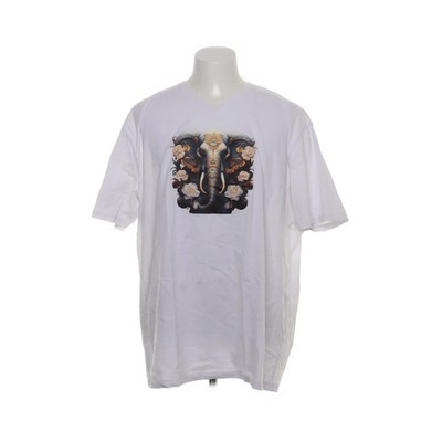 Basics, T-shirt, Größe: 3XL, Weiß/Mehrfarbig, Baumwolle, Print, Herren #CN7