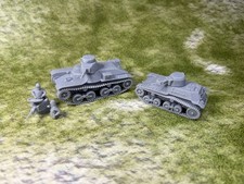 Japanese Type 95 Ha-Go Light Tank And Type 97 Tankette Open Turret And crew 28mm