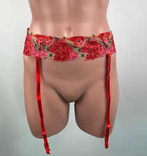 Victoria Secret Floral Embroidered Garter Belt Multicolor Size XS/S NWT