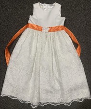 American Princess Size 8 White Embroidered Floral Dress