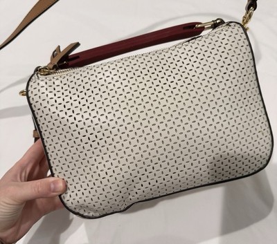 Marc Jacobs Perforated Leather The Soft Box 23 Crossbody Bag Ivory Multi NWT