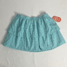 Wonder Nation Girls Pale Topaz Tiered Cotton Eyelet Skirt Sz XXL 18