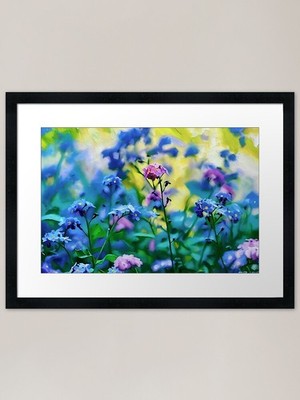 Vergissmeinknoten gerahmter Kunstdruck gerahmt Wandbild Poster Leinwanddruck Bild