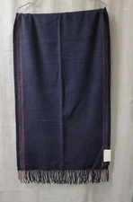 995$ Brunello Cucinelli Mens Dark Blue  Scarf Sz:19x60".Made In Italy 