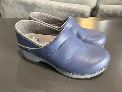 Dansko LT Pro Women's Size EU 38 US 8 Blue Gray Leather Clogs