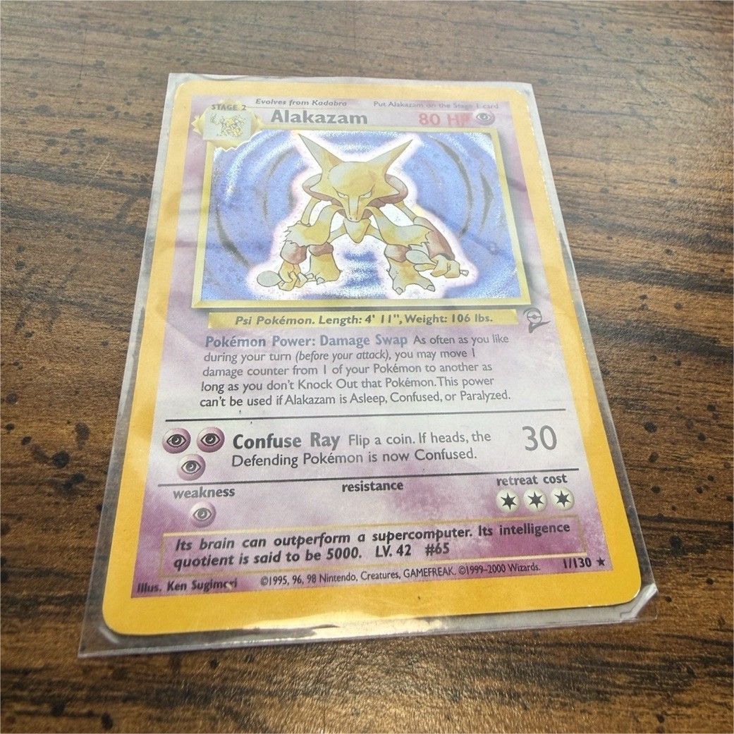 Pokémon Alakazam 001/102 Base Set 2 Holo Rare 80 HP Stage 2 Card English