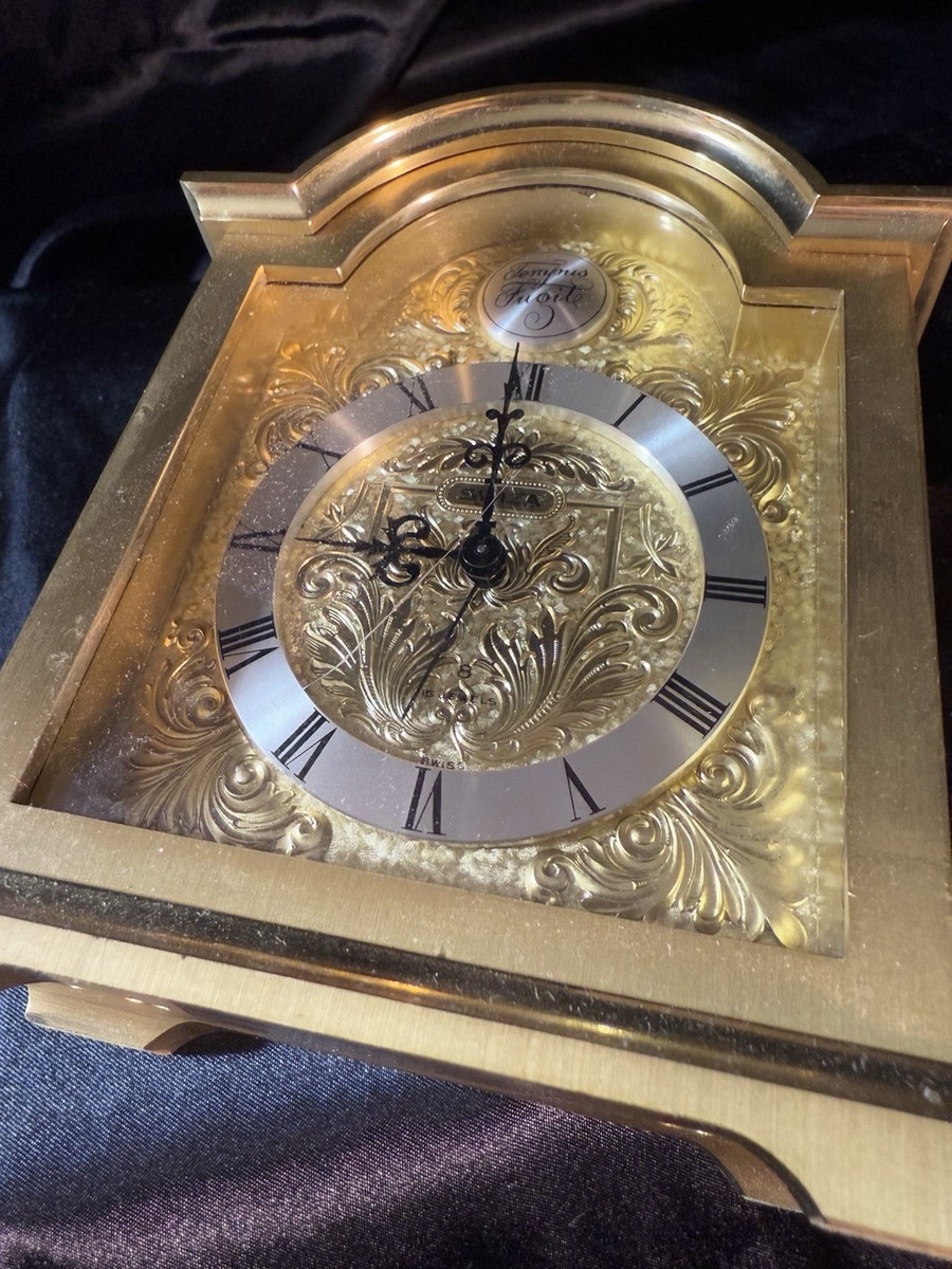 Swiza 15 Jewel Swiss Made Brass Table Clock | eBay
