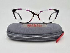 Alain Mikli Paris A03067 001 Grey Violet Waves Cat Eye Eyeglasses Frame w/ Case