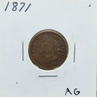 1871 U.S. Indian Head Penny Cent Type Coin Semi Key Date