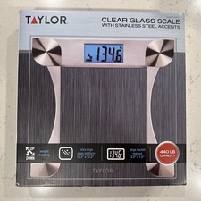 Taylor Digital Glass Bathroom Scale, Scale for Body Weight, 440 LB, Clear