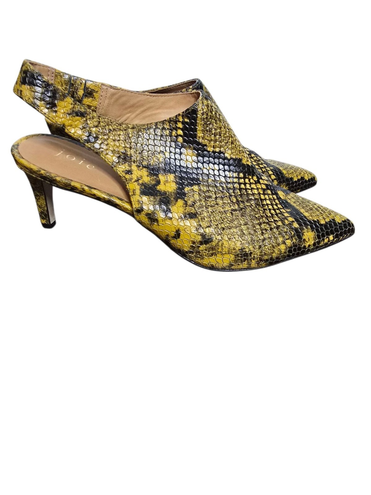 Joie Rines Pump Mustard Yellow Python Snakeskin s… - image 1