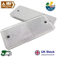 Reflective Rectangle One X 90mm x 40mm White  Caravan Motorhome Campervan 