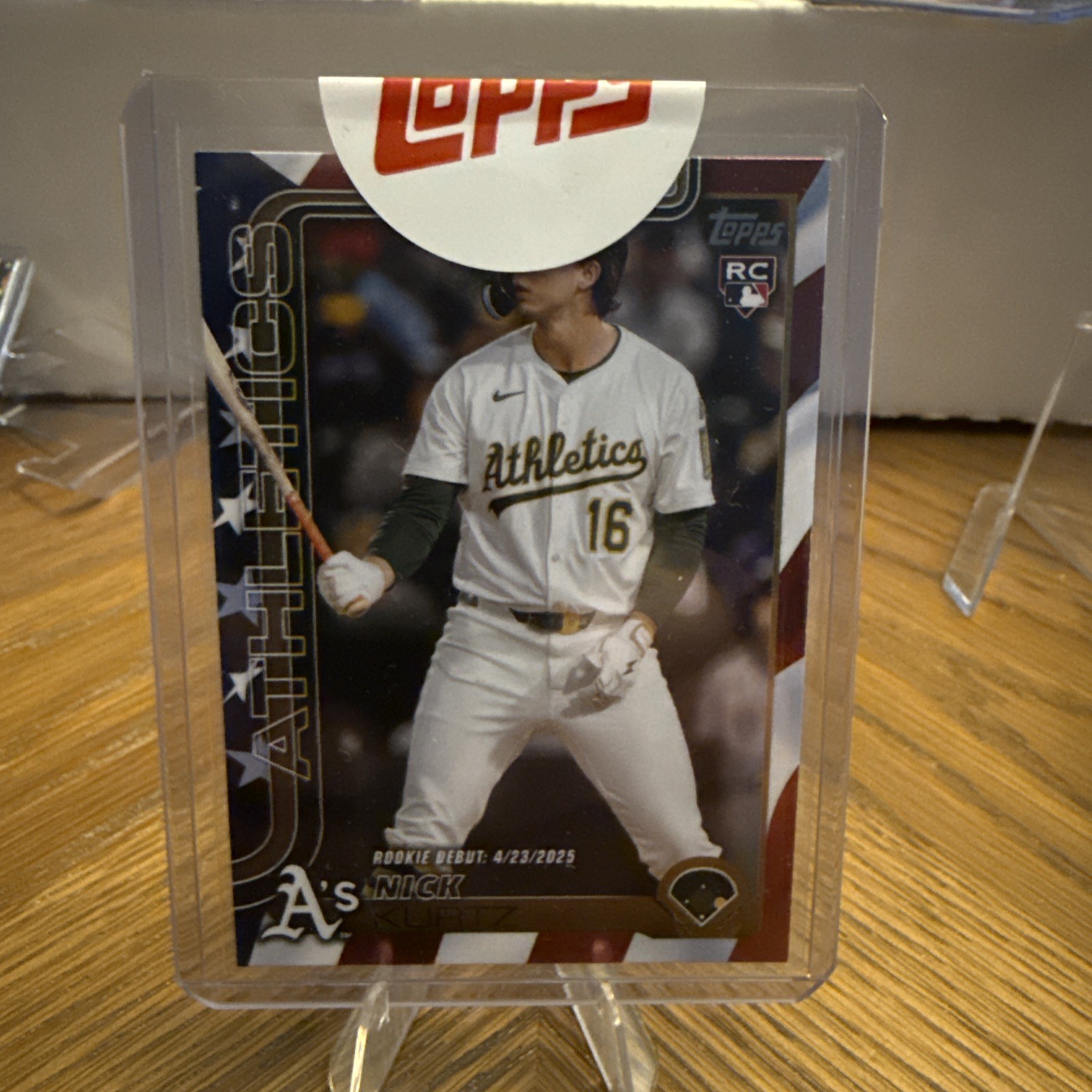 2025 Topps Update Nick Kurtz Rookie Debut Independence Day /76 Oakland Athletics