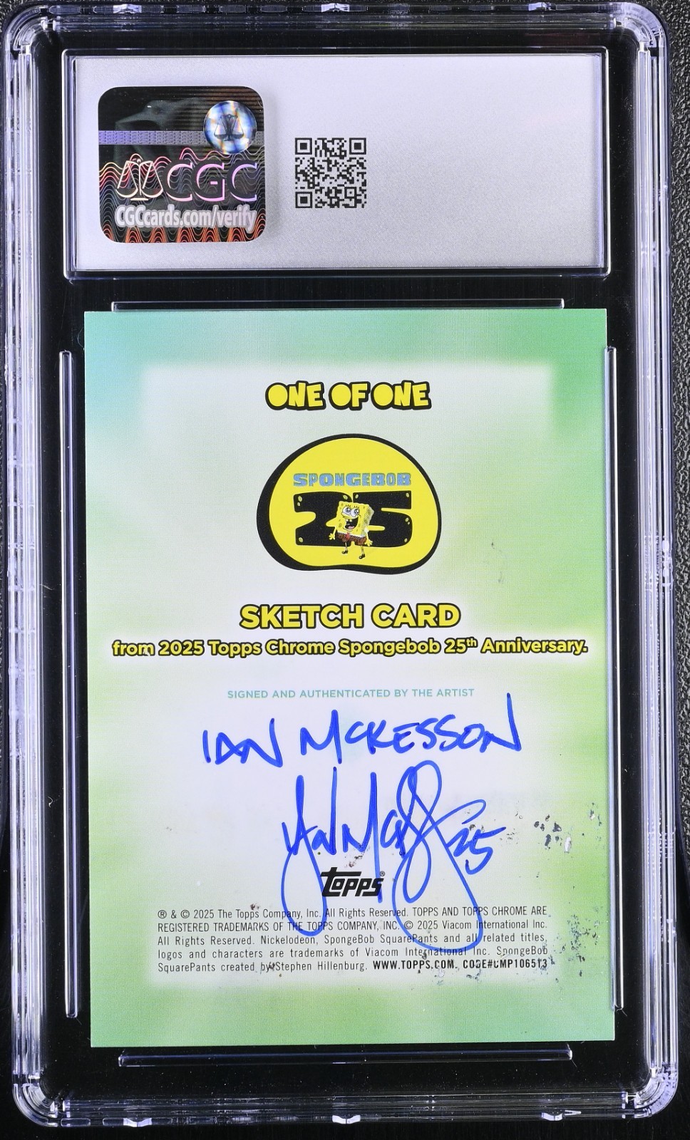 Nickelodeon Plankton Artist Sketch Ian McKesson SpongeBob Chrome 1 of 1 CGC 9 view 2