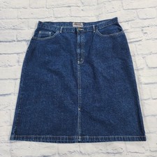 Eddie Bauer Denim Skirt WOMENS SIZE 16 Dark Wash Stretch VINTAGE Y2K