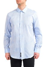 Hugo Boss Men's "Isko" Blue Striped Slim Fit Long Sleeve Dress Shirt US 17 IT 43